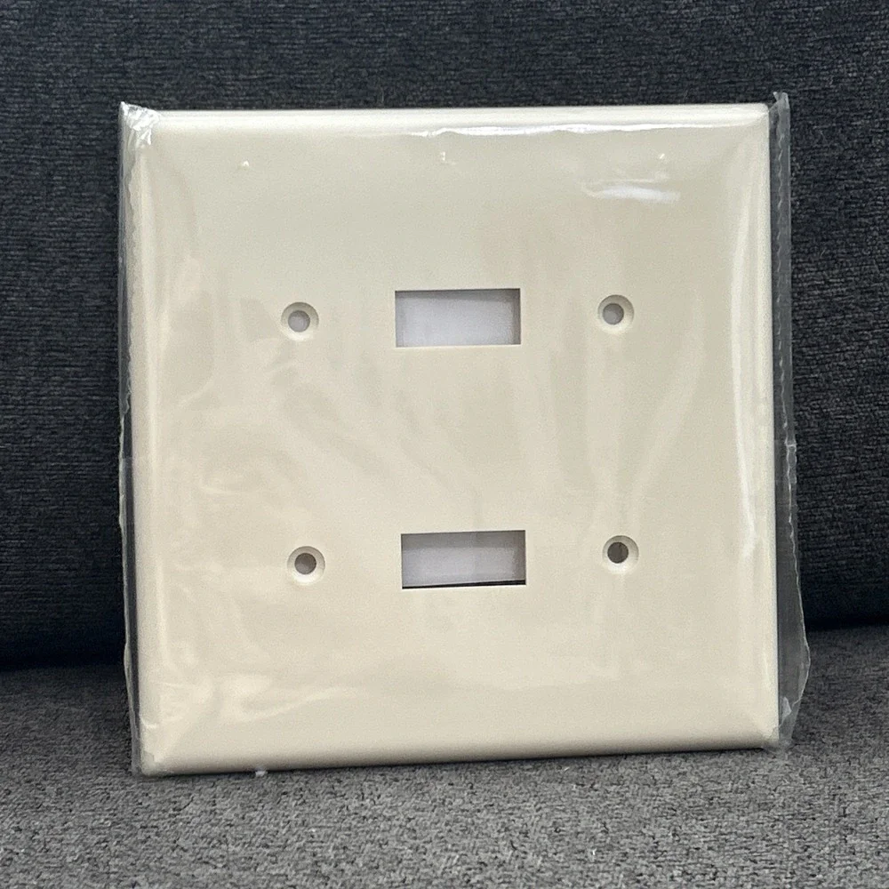Lot of 10 Power Gear Wall Plate Cover Light Almond Double Toggle Oversize 2 Gang